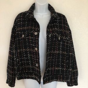 Zara Jean Jacket Style Tweed Jacket L-XL fits like Small - Medium